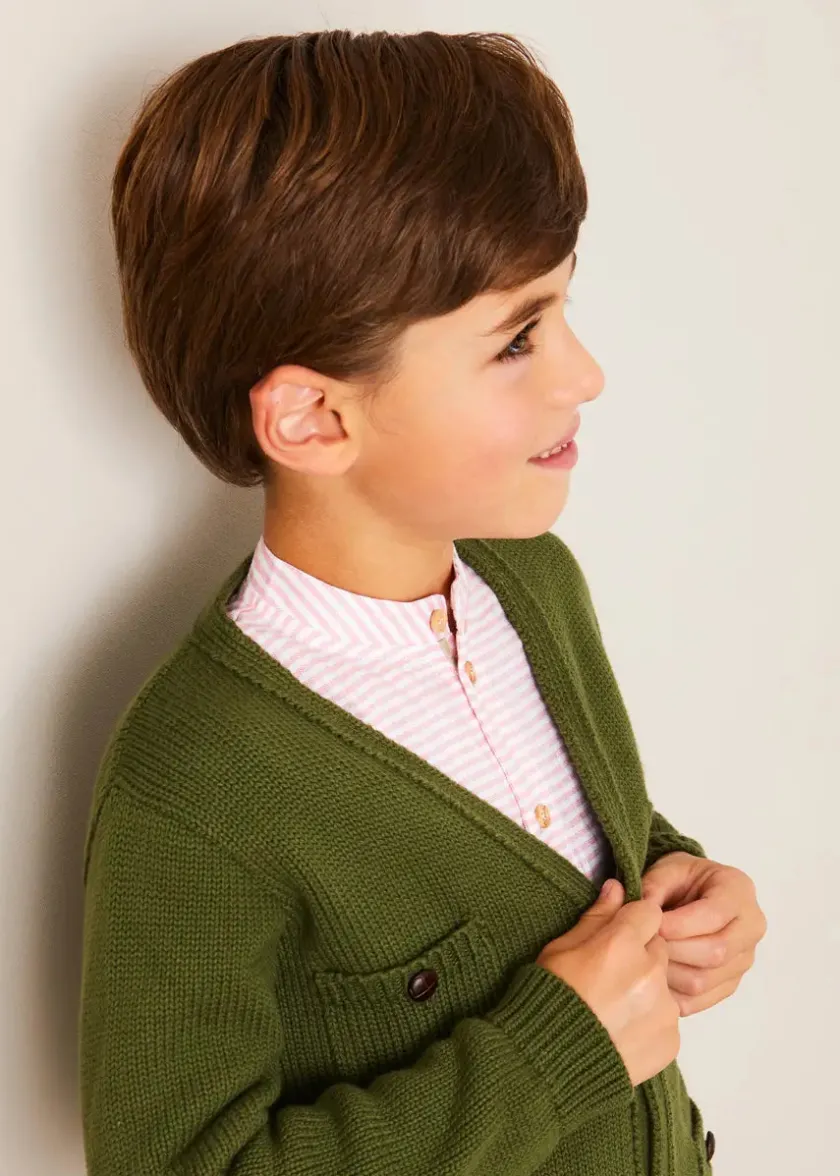 Knitwear & Cardigans | Pepa London Safari Button Detail Cardigan in Green (4-10yrs)