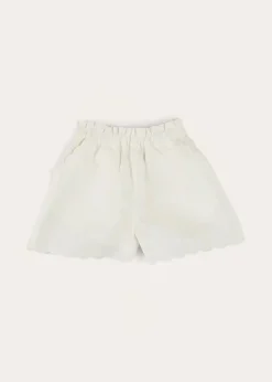 Skirts & Shorts | Pepa London Scallop Trim Embroidered Shorts in White (2-10yrs)