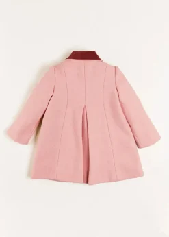Coats & Jackets | Coats & Jackets | Pepa London Single Breasted Scallop Detail Coat in Pink (2-10yrs)