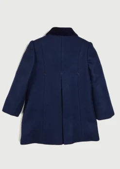 Coats & Jackets | Coats & Jackets | Pepa London Single Breasted Scallop Detail Coat In Navy (12mths-10yrs)