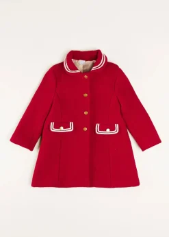 Coats & Jackets | Pepa London Single Breasted Wool Coat in Red (4-10yrs)