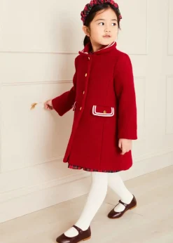 Coats & Jackets | Pepa London Single Breasted Wool Coat in Red (4-10yrs)