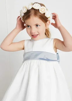Dresses | Dresses | Pepa London Sleeveless Ivory Flower Girl Dress with Blue Silk Sash (6mths-10yrs)
