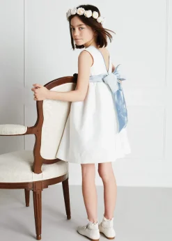 Dresses | Dresses | Pepa London Sleeveless Ivory Flower Girl Dress with Blue Silk Sash (6mths-10yrs)