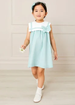 Dresses | Dresses | Pepa London Sleeveless Trapeze Dress With Bow Detail in Green (12mths-10yrs)