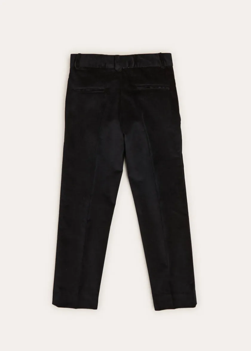 Shorts & Trousers | Pepa London Smart Velvet Trousers In Black (4-10yrs)
