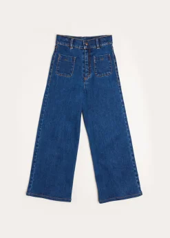 Trousers | Pepa London Soft Denim Wide Leg Trousers in Denim Blue (3-10yrs)
