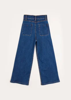 Trousers | Pepa London Soft Denim Wide Leg Trousers in Denim Blue (3-10yrs)