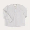 Tops & Shirts | Shirts | Pepa London Stafford Striped Mao Collar Long Sleeve Shirt in Yellow (12mths-10yrs)