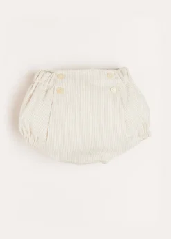 Bloomers, Shorts & Trousers | Bloomers & Shorts | Pepa London Striped Button Detail Bloomers in Beige (3mths-3yrs)