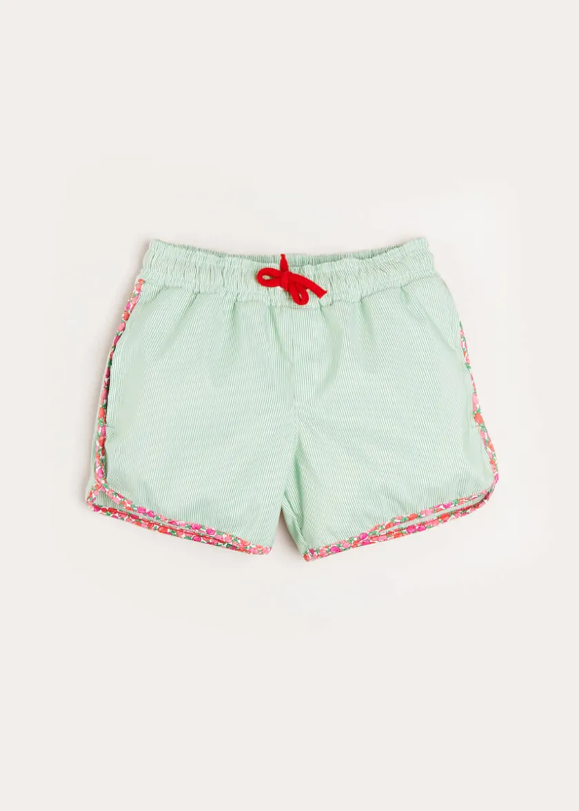Swimwear | Swimwear | Pepa London Striped Swim Shorts in Green (2-8yrs)
