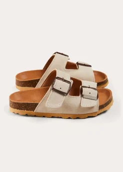 Sandals | Sandals | Pepa London Suede Buckle Detail Sandals in Beige (28-35EU)