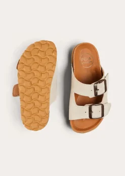 Sandals | Sandals | Pepa London Suede Buckle Detail Sandals in Beige (28-35EU)