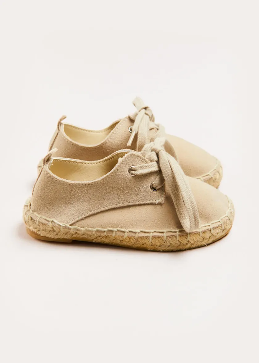 Sandals | Sandals | Pepa London Suede Lace-up Espadrilles in Beige (24-35EU)
