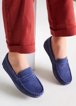Boat Shoes & Loafers | Loafers | Pepa London Suede Loafers in French Blue (25-34EU)