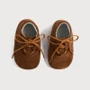 Bonnets & Booties | Bonnets & Booties | Pepa London Suede Oxford Pram Booties in Brown (17-20EU)