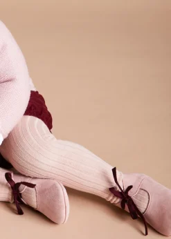 Pram Shoes | Pram Shoes | Pepa London Suede Pink Baby Pram Shoes with Velvet Ribbon (17-20EU)