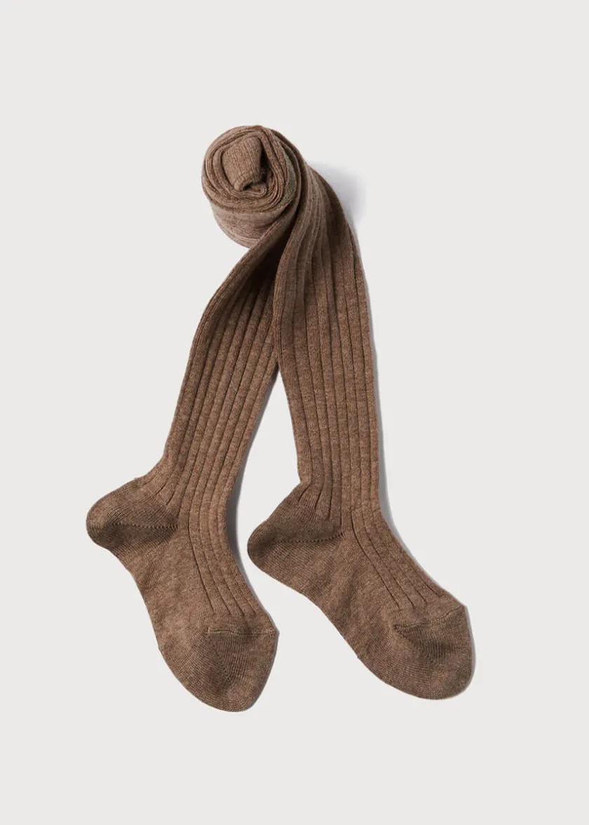 Socks & Tights | Socks & Tights | Pepa London Taupe Ribbed Tights (0mths-10yrs)