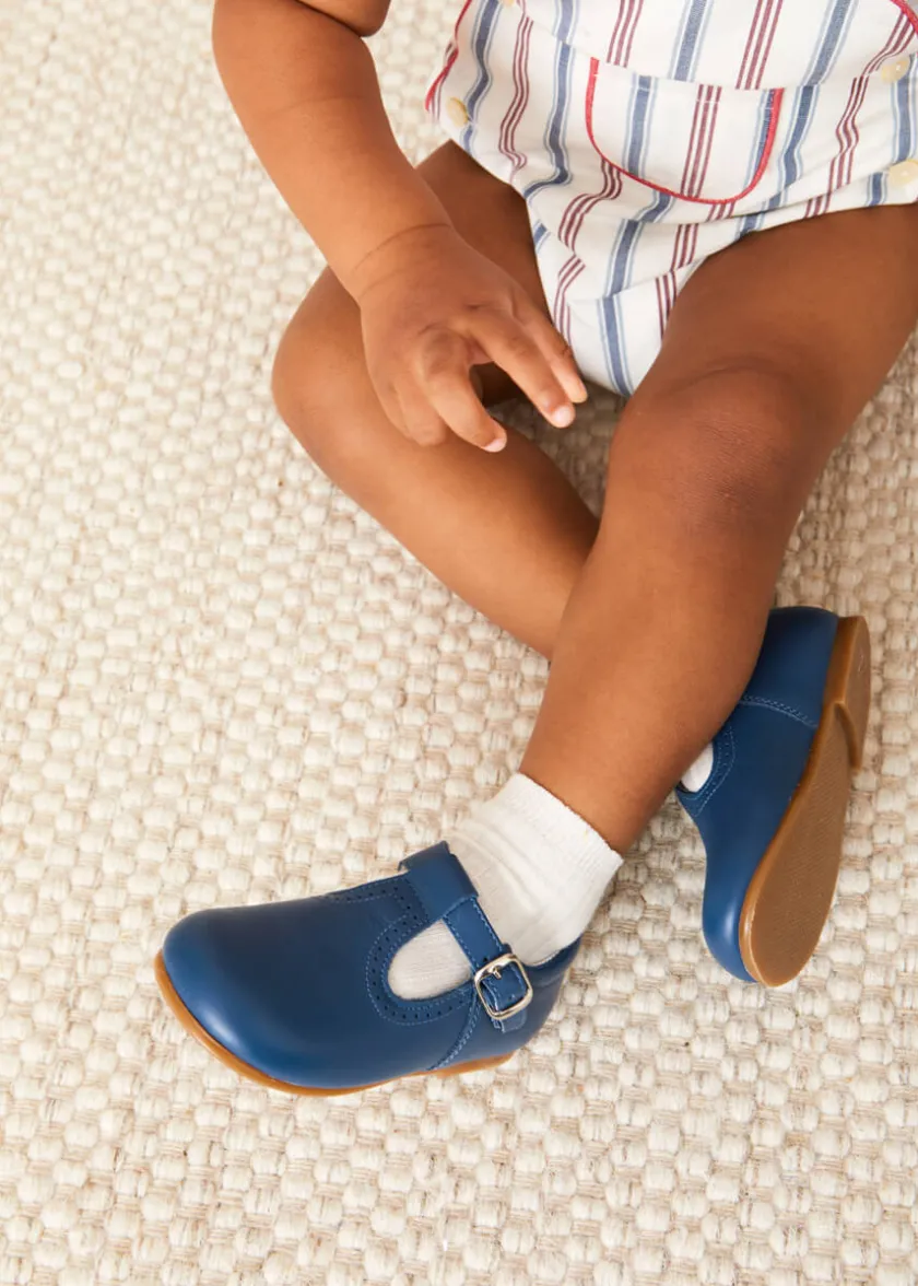 T-bars | T-bar Shoes | Pepa London T-Bar Baby Shoes in Blue (20-26EU)