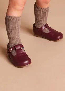 T-bars | T-bar Shoes | Pepa London T-Bar Baby Shoes in Burgundy (20-26EU)