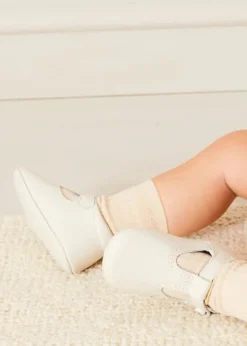 T-bars | T-bar Shoes | Pepa London T-Bar Leather Pram Shoes in Ivory (17-20EU)