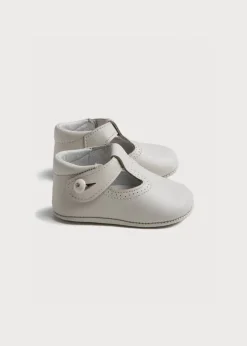 T-bars | T-bar Shoes | Pepa London T-Bar Leather Pram Shoes in Ivory (17-20EU)