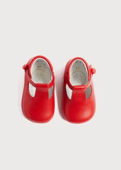 T-bars | T-bar Shoes | Pepa London T-Bar Pram Shoes in Red (17-20EU)