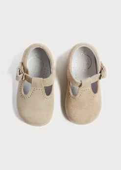 T-bars | T-bar Shoes | Pepa London T-Bar Suede Baby Shoes in Beige (20-24EU)