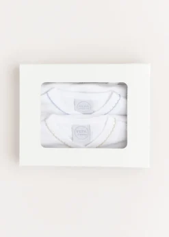 Tops & Bodysuits | Bodysuits & Baby Grows | Pepa London Three Short Sleeve Bodysuit Embroidered Set (1mth-12mths)