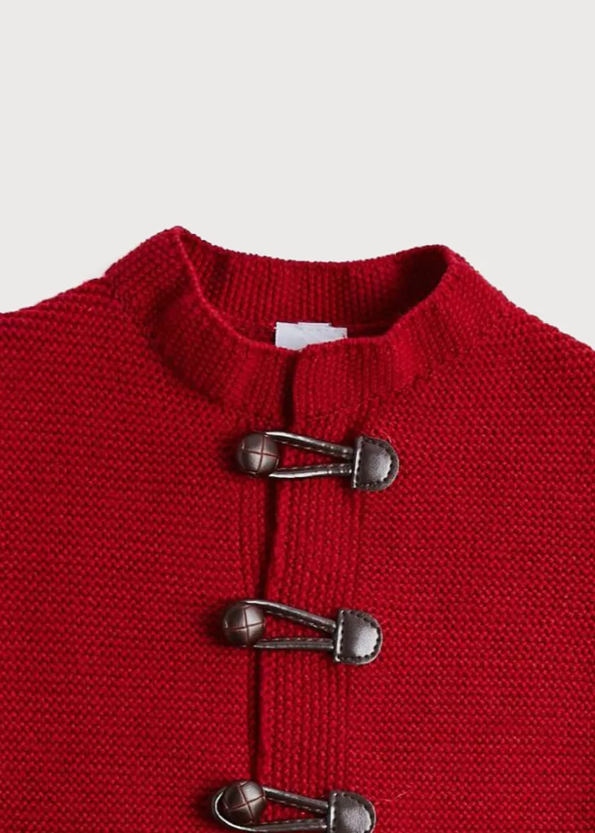 Knitwear & Cardigans | Knitwear & Cardigans | Pepa London Toggle Fastening Knitted Cardigan in Red (12mths-10yrs)