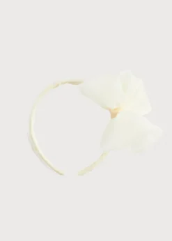 Hair Accessories | Hair Accessories | Pepa London Traditional Big Bow Tulle Hairband in Ivory