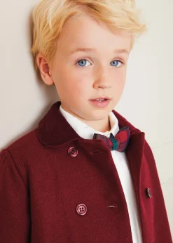 Coats & Jackets | Coats & Jackets | Pepa London Traditional Double Breasted Coat in Burgundy (12mths-10yrs)
