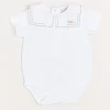 Tops & Bodysuits | Bodysuits & Baby Grows | Pepa London Train Embroidery Statement Collar Short Sleeve Bodysuit in Green (3mths-2yrs)