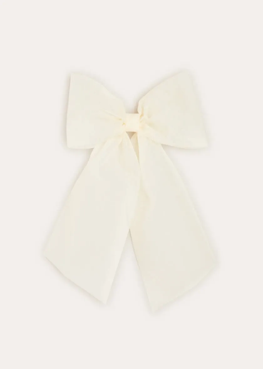 Hair Accessories | Hair Accessories | Pepa London Tulle Long Bow Clip In Cream