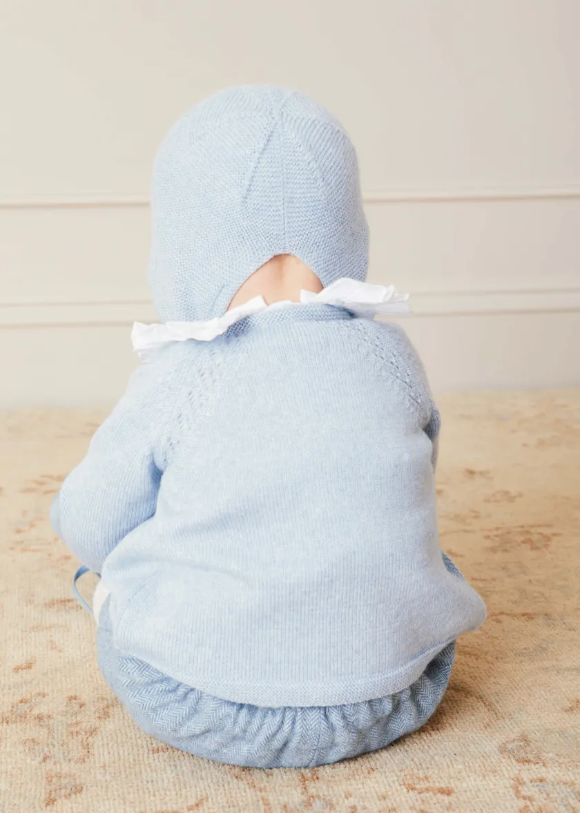 Knitwear & Cardigans | Knitwear & Cardigans | Pepa London Two Button Baby Cardigan In Light Blue (1-9mths)