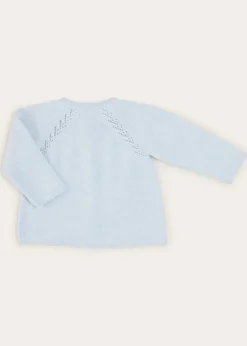 Knitwear & Cardigans | Knitwear & Cardigans | Pepa London Two Button Baby Cardigan In Light Blue (1-9mths)
