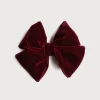 Hair Accessories | Hair Accessories | Pepa London Velvet Big-Bow Clip in Burgundy