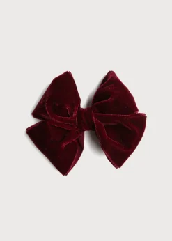 Hair Accessories | Hair Accessories | Pepa London Velvet Big-Bow Clip in Burgundy