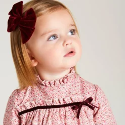Hair Accessories | Hair Accessories | Pepa London Velvet Big-Bow Clip in Burgundy