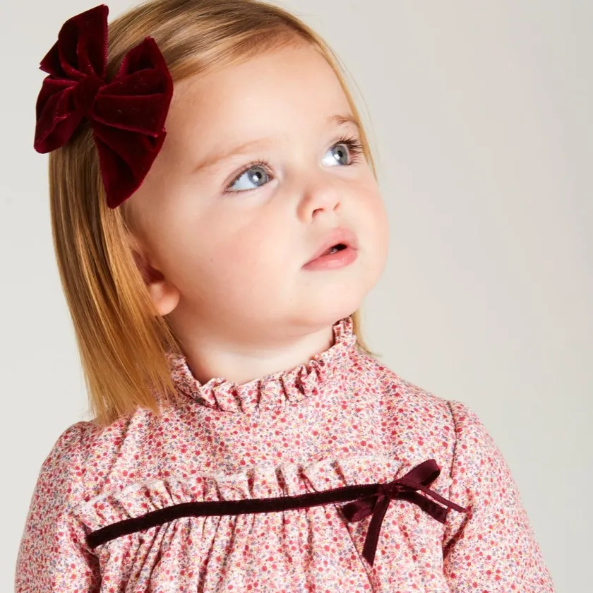 Hair Accessories | Hair Accessories | Pepa London Velvet Big-Bow Clip in Burgundy