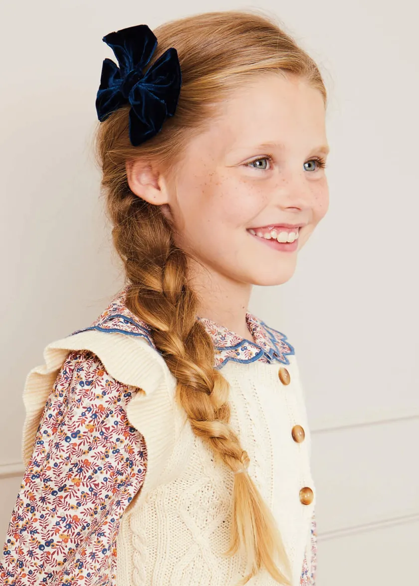 Hair Accessories | Hair Accessories | Pepa London Velvet Big-Bow Clip in Navy