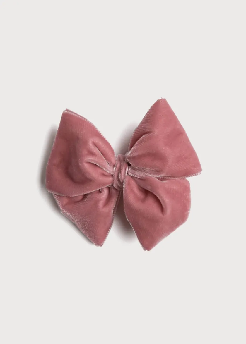 Hair Accessories | Hair Accessories | Pepa London Velvet Big-Bow Clip in Pink