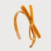 Hair Accessories | Hair Accessories | Pepa London Velvet Hairband With Thin Mustard Bow