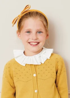Hair Accessories | Hair Accessories | Pepa London Velvet Hairband With Thin Mustard Bow