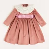 Dresses | Dresses | Pepa London Velvet Handmade Collar Long Sleeve Dress in Pink (2-10yrs)