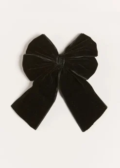 Hair Accessories | Hair Accessories | Pepa London Velvet Long Bow Clip in Black