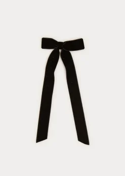 Hair Accessories | Hair Accessories | Pepa London Velvet Long Bow Clip in Black