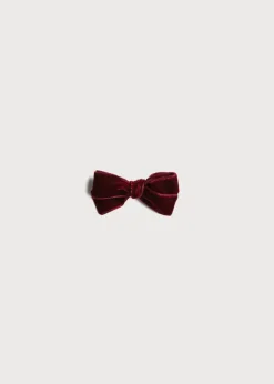 Hair Accessories | Hair Accessories | Pepa London Velvet Medium-Bow Clip in Burgundy