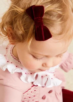 Hair Accessories | Hair Accessories | Pepa London Velvet Medium-Bow Clip in Burgundy