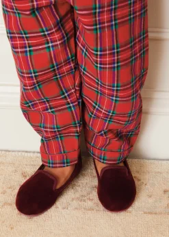 Nightwear | Nightwear | Pepa London Velvet Slippers In Burgundy (24-34EU)